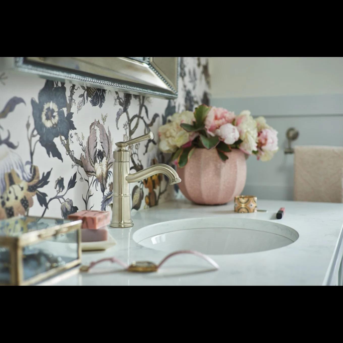 MOEN Belfield 6402NL 1.2 GPM Single-Handle Single Hole Bathroom Faucet in Polished Nickel