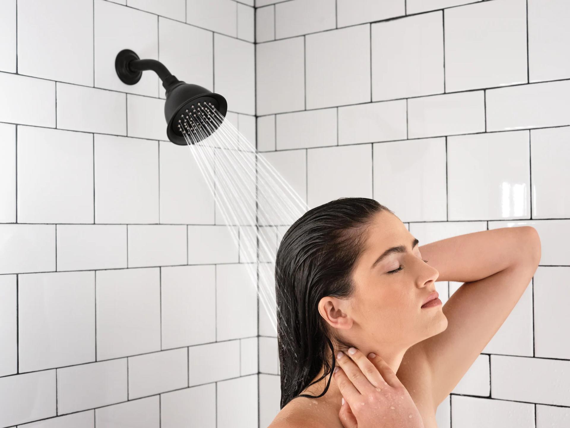 MOEN Caldwell 82495EPBL Single Handle Posi-Temp Pressure Balanced Shower Trim in Matte Black (Valve Included) - Like New