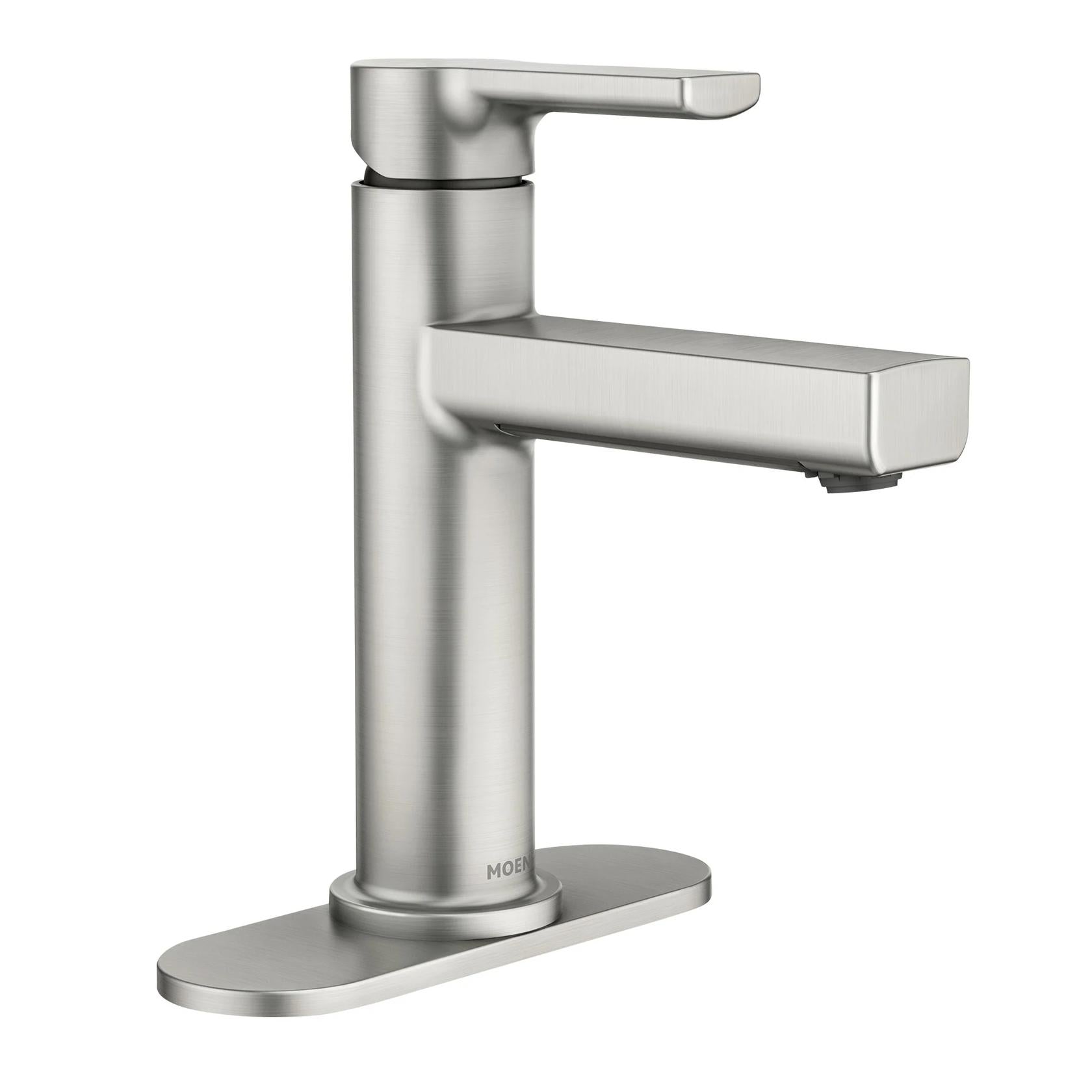 MOEN Rinza 84627SRN One-Handle Bathroom Sink Faucet in Spot Resist Brushed Nickel (Drain Included) - Like New