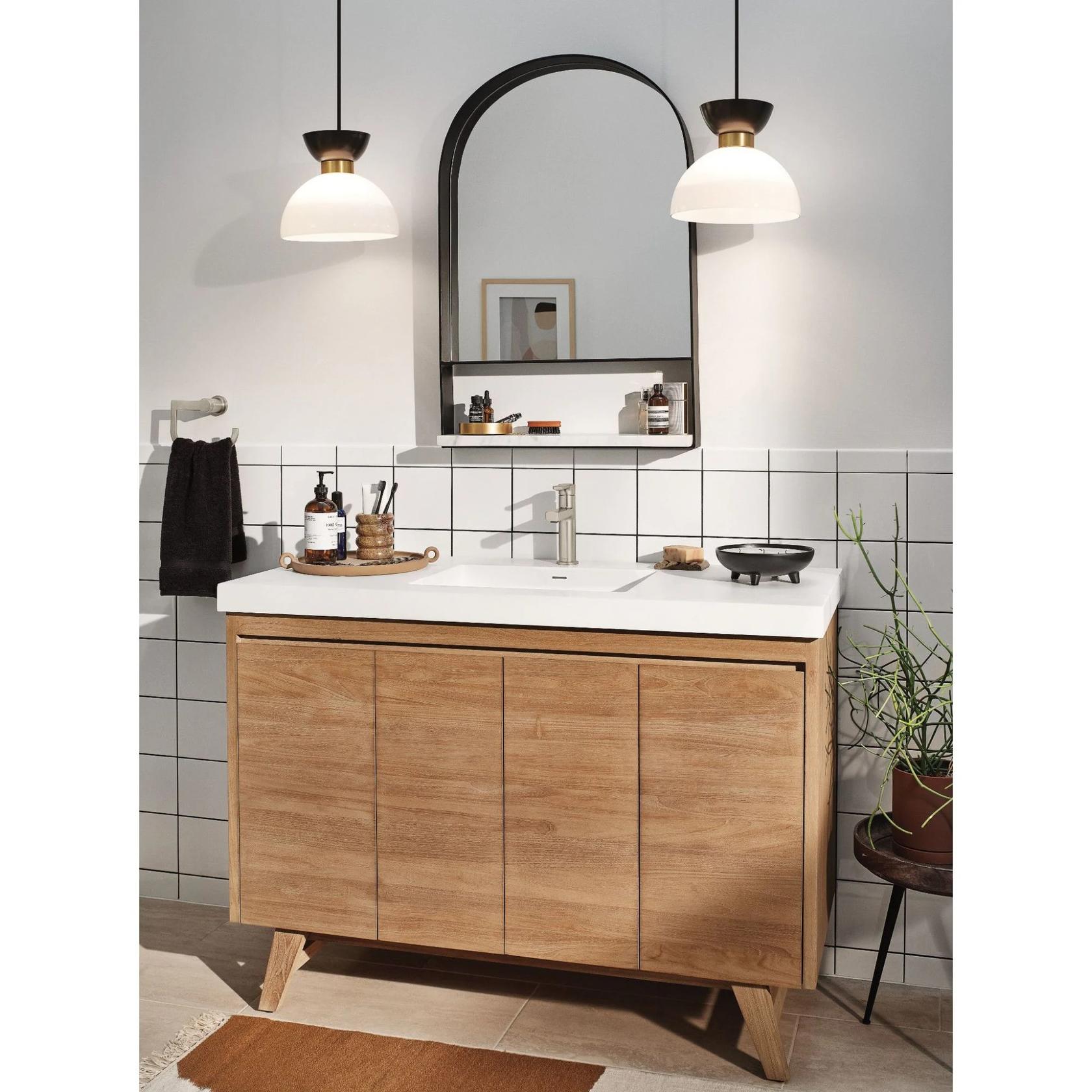 MOEN Rinza 84627SRN One-Handle Bathroom Sink Faucet in Spot Resist Brushed Nickel (Drain Included) - Like New