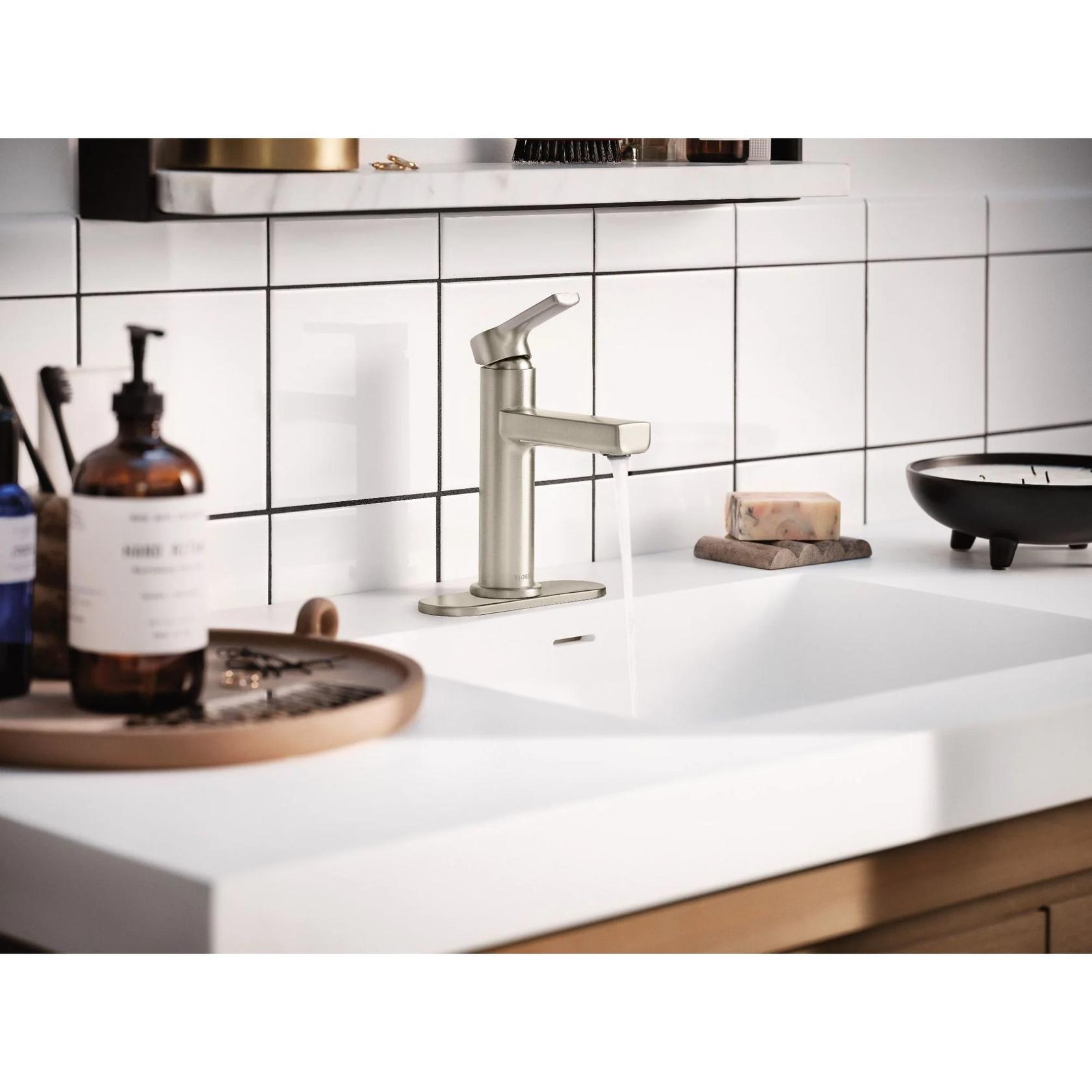 MOEN Rinza 84627SRN One-Handle Bathroom Sink Faucet in Spot Resist Brushed Nickel (Drain Included) - Like New