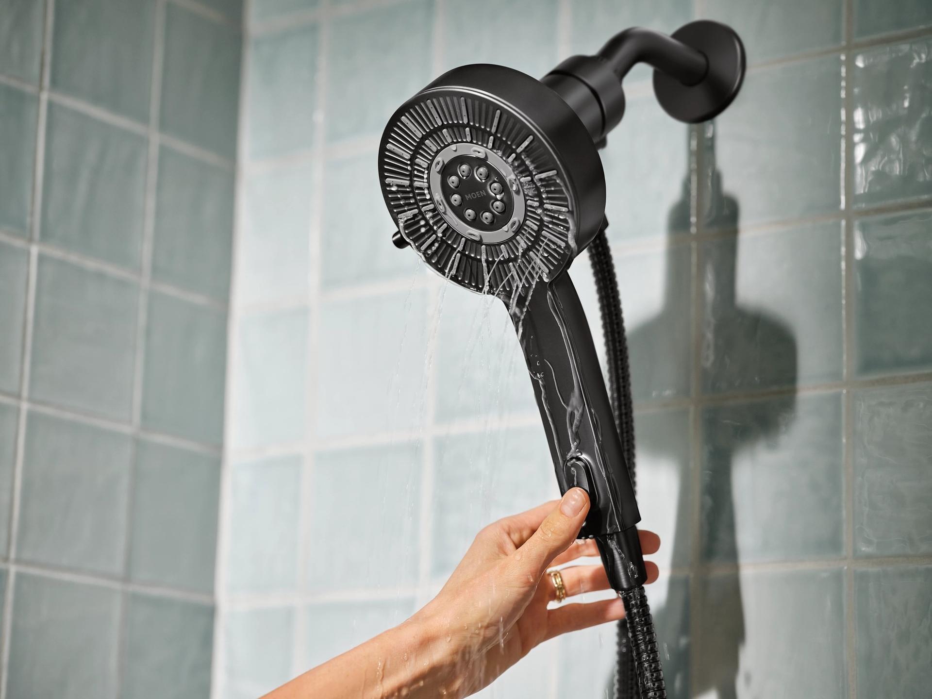 MOEN 230H2EPBL Handheld That Saves Hot Water 6 -Spray Handheld Shower Head in Matte Black