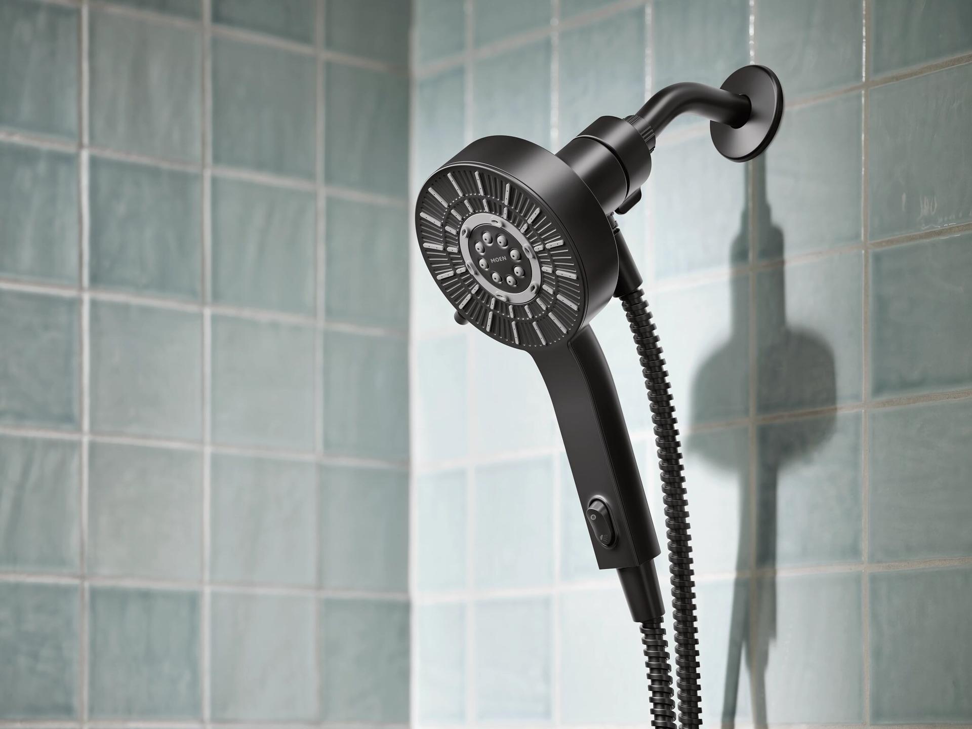 MOEN 230H2EPBL Handheld That Saves Hot Water 6 -Spray Handheld Shower Head in Matte Black