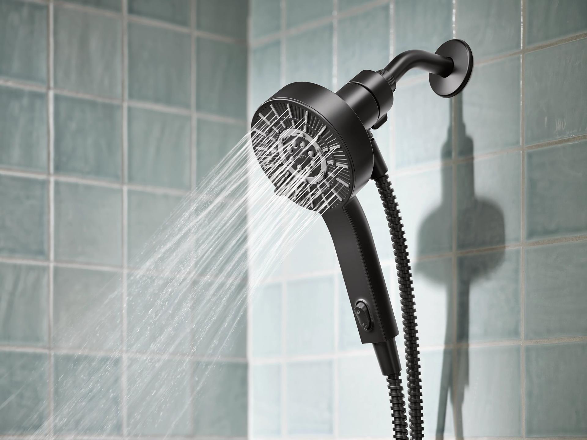 MOEN 230H2EPBL Handheld That Saves Hot Water 6 -Spray Handheld Shower Head in Matte Black