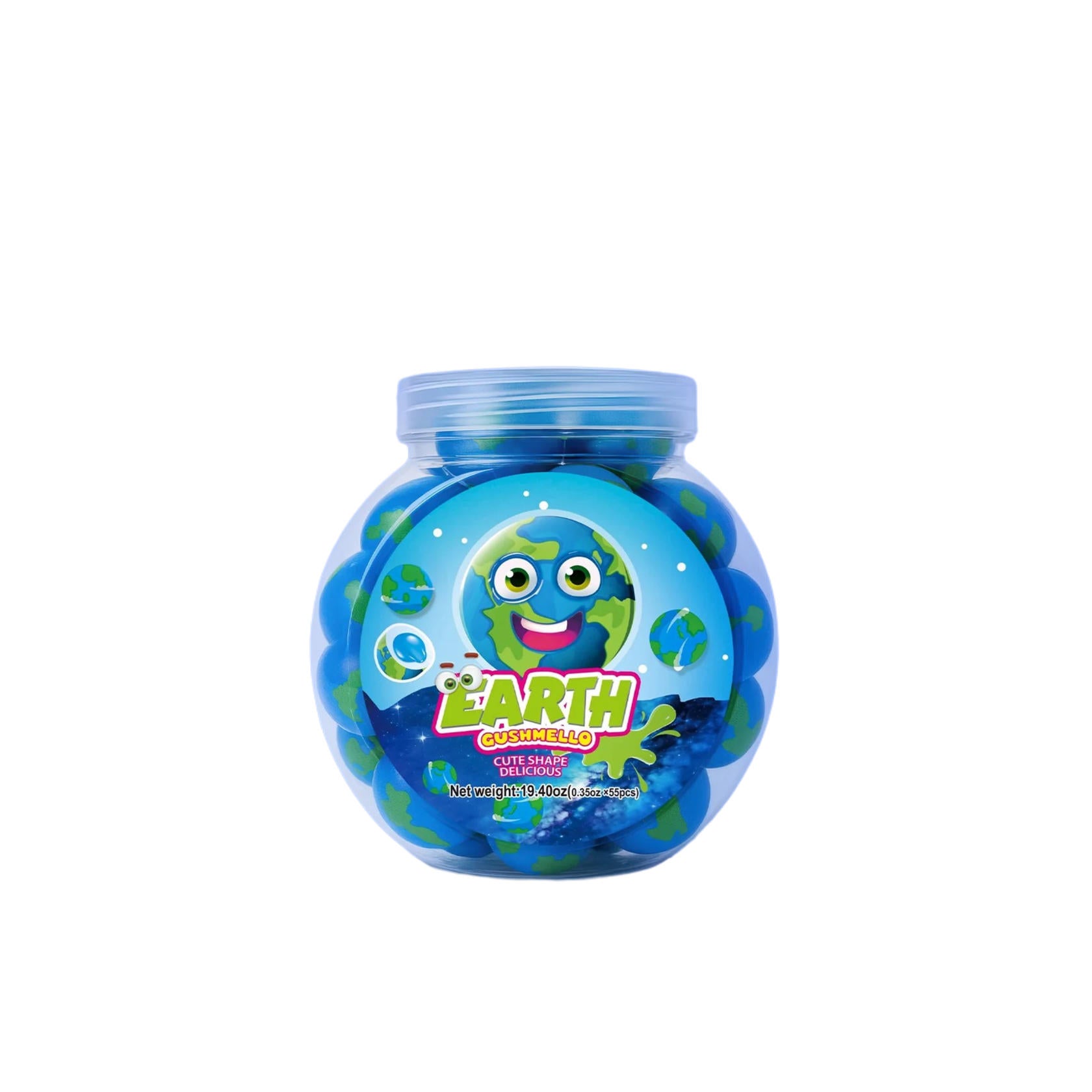 Zoomi Gushmello Candy Fruity Gummy Marshmallow Filled Center 55 Pieces Jar