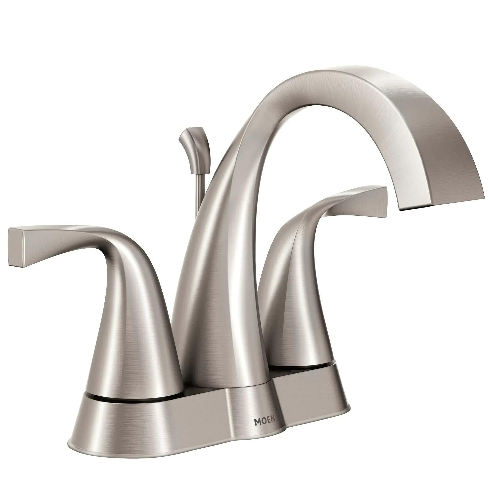 MOEN Oxby WS84660SRN 2-Handle 4-in Centerset Bathroom Sink Faucet in Spot Resist Brushed Nickel