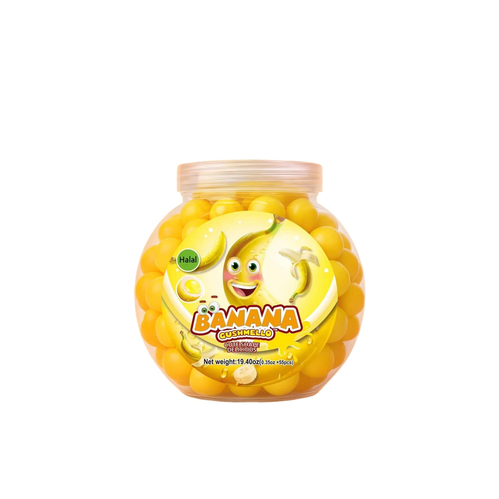 Zoomi Gushmello Candy Fruity Gummy Marshmallow Filled Center 55 Pieces Jar