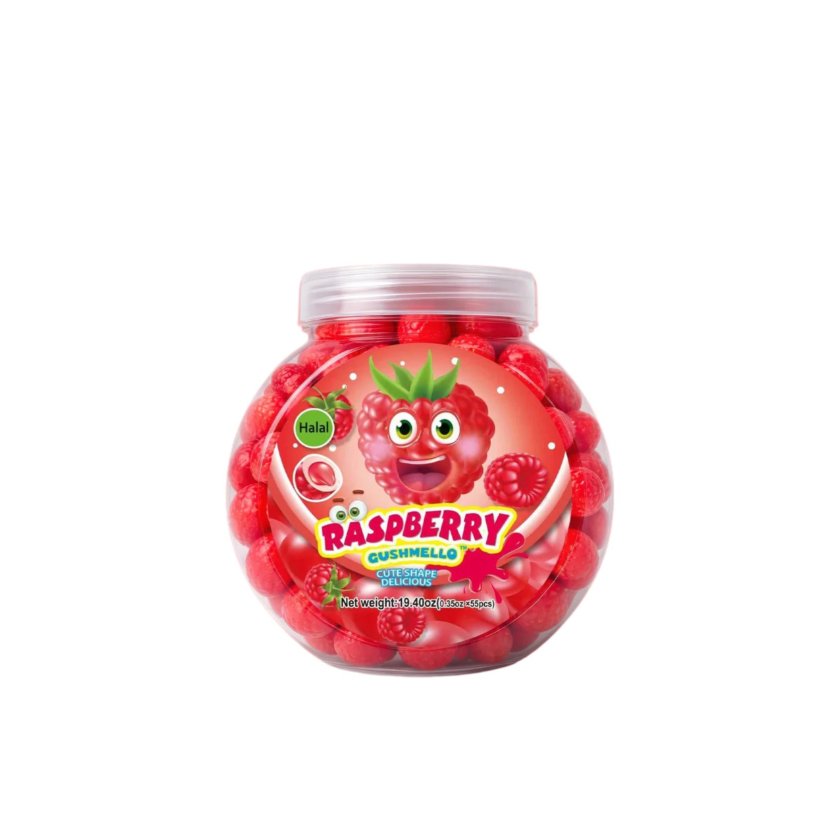 Zoomi Gushmello Candy Fruity Gummy Marshmallow Filled Center 55 Pieces Jar