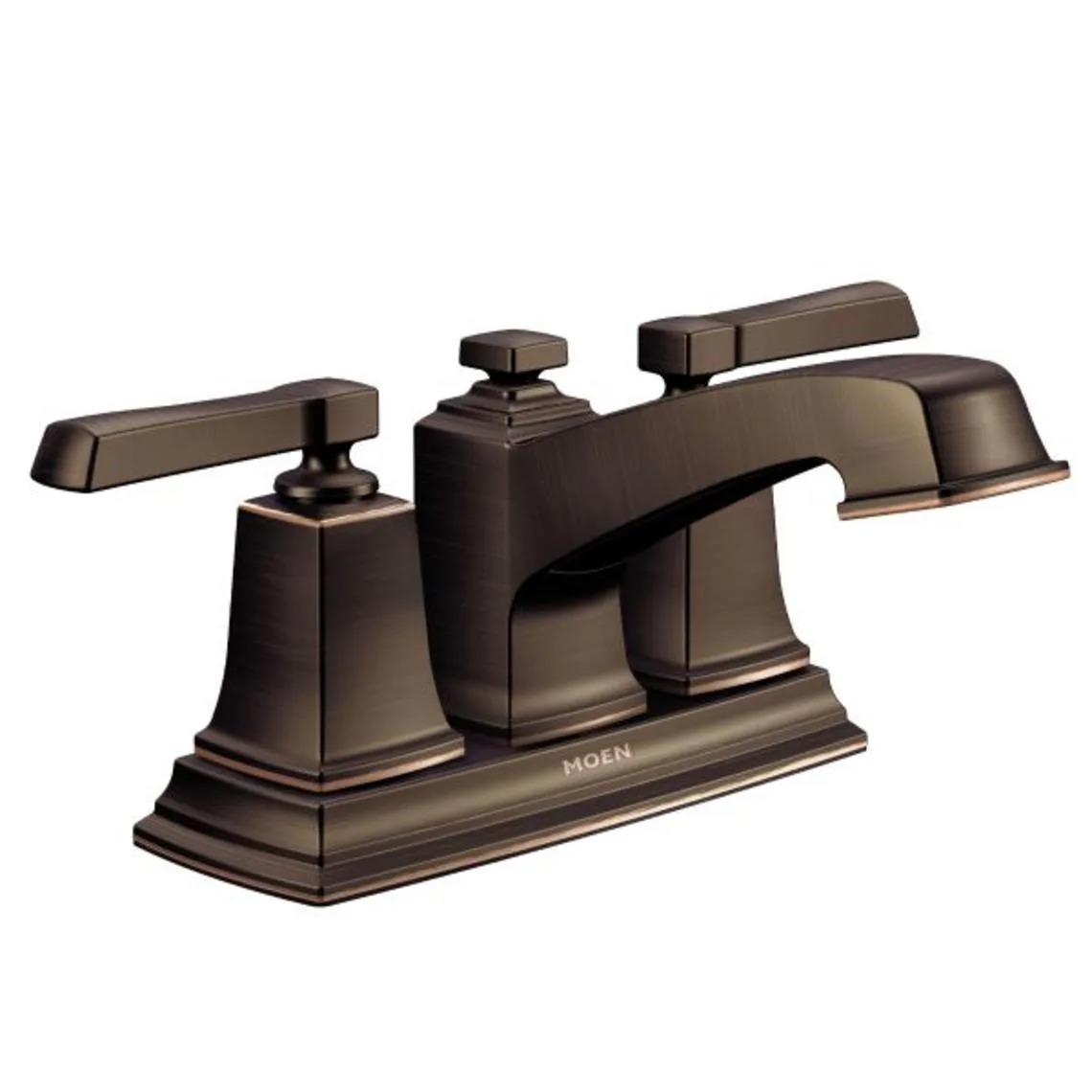 MOEN Boardwalk 6010BRB Two-Handle Centerset Bathroom Sink Faucet in Mediterranean Bronze