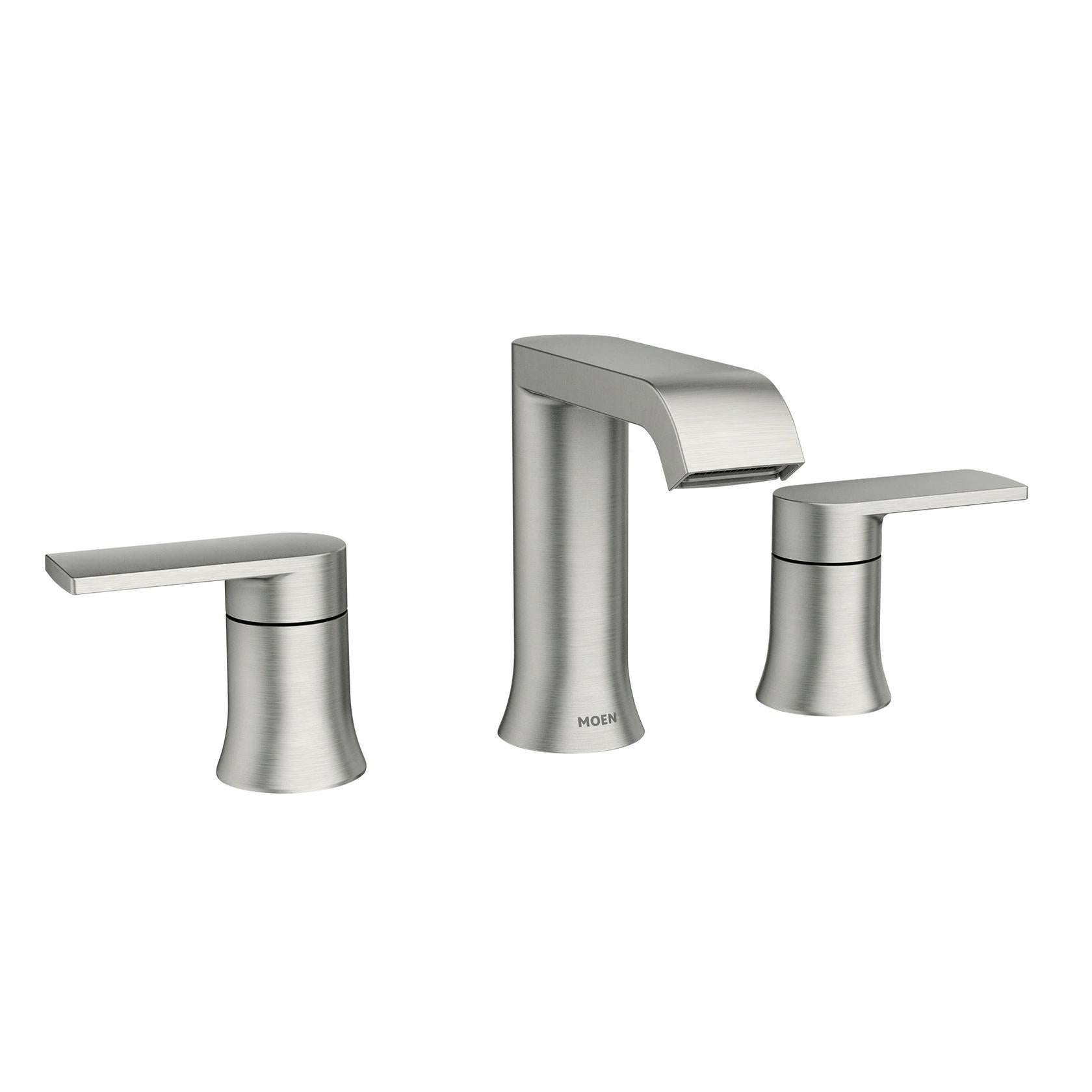 MOEN Genta 84763SRN Widespread Double Handle Bathroom Faucet in Spot Resist Brushed Nickel (Valve Included)