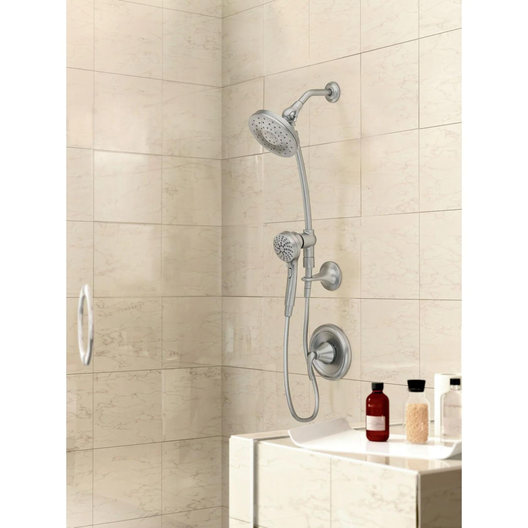 MOEN Engage 28501SRN Handheld and Rain Showerhead with Slide Bar Magnetix in Spot Resist Brushed Nickle