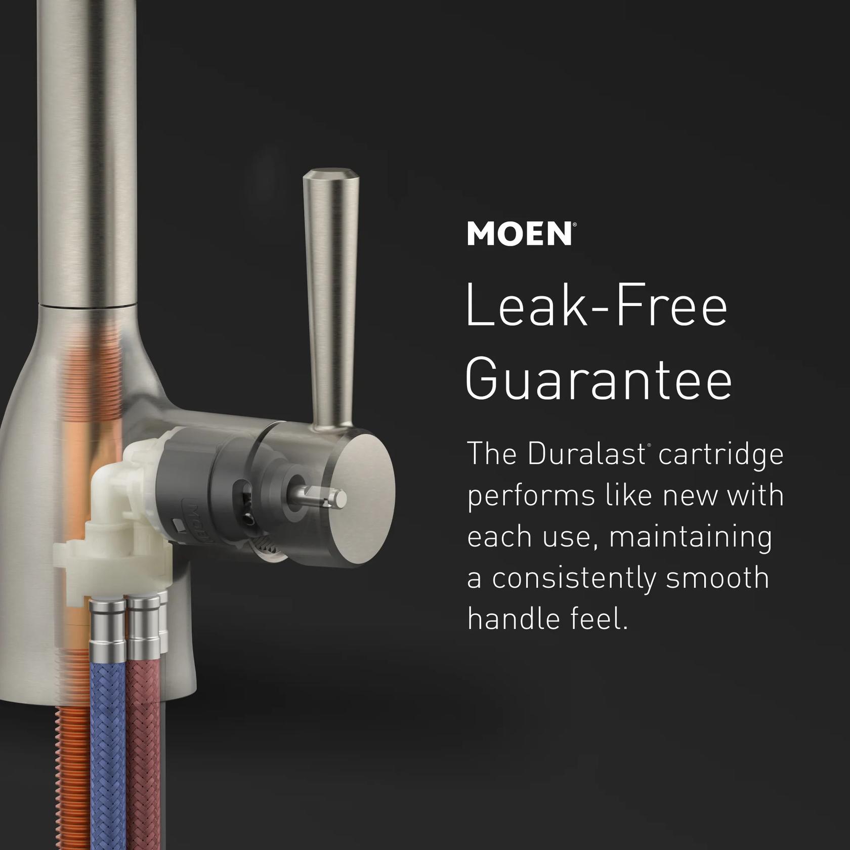 MOEN Essie 87814SRS Single-Handle Pre-Rinse Spring Pulldown Sprayer Kitchen Faucet with Power Clean in Spot Resist Stainless