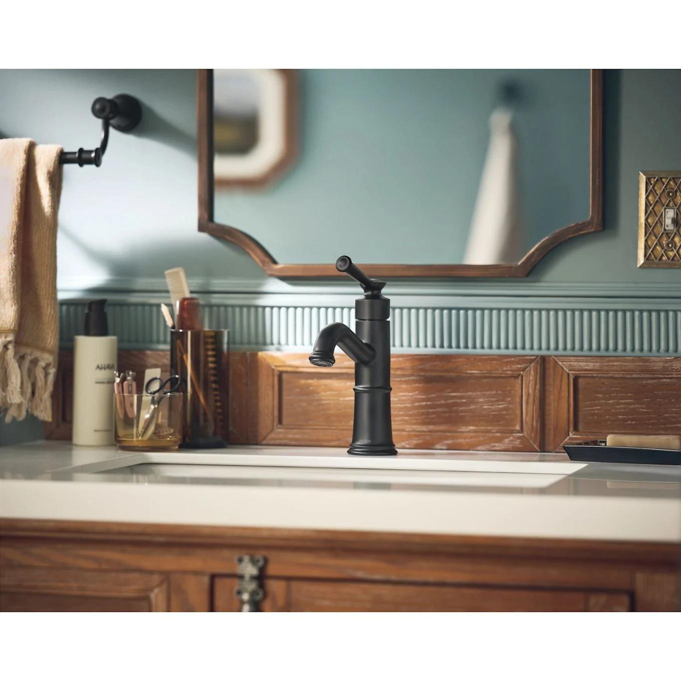 MOEN Belfield 6402NL 1.2 GPM Single-Handle Single Hole Bathroom Faucet in Polished Nickel