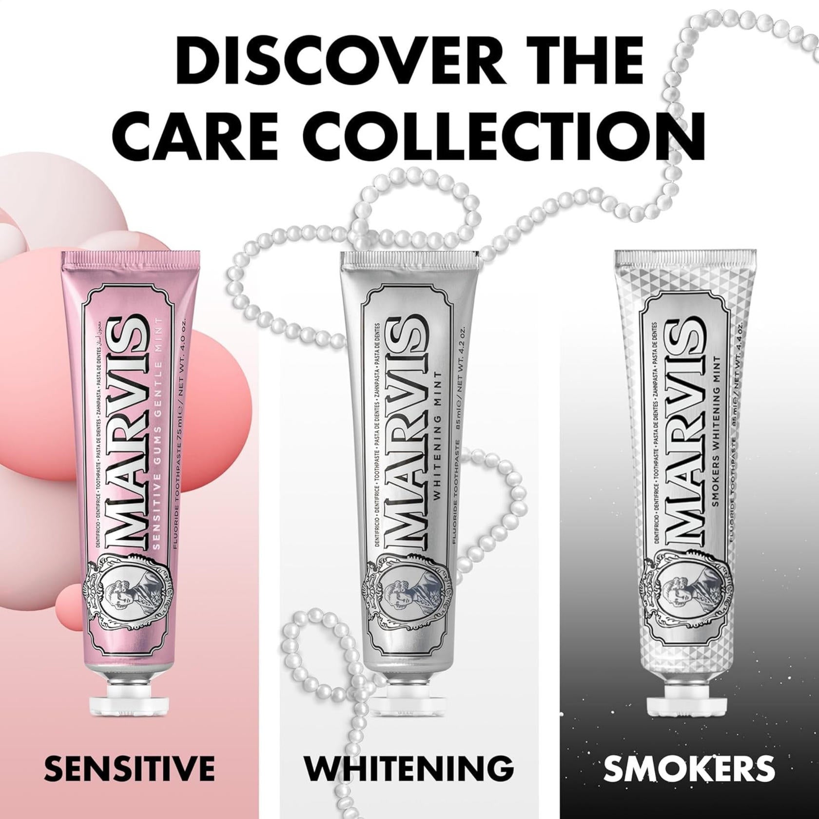 Marvis Toothpaste Whitening Mint, Licorice, Sinuous Lily, Vegan Cruelty-Free 85 ml