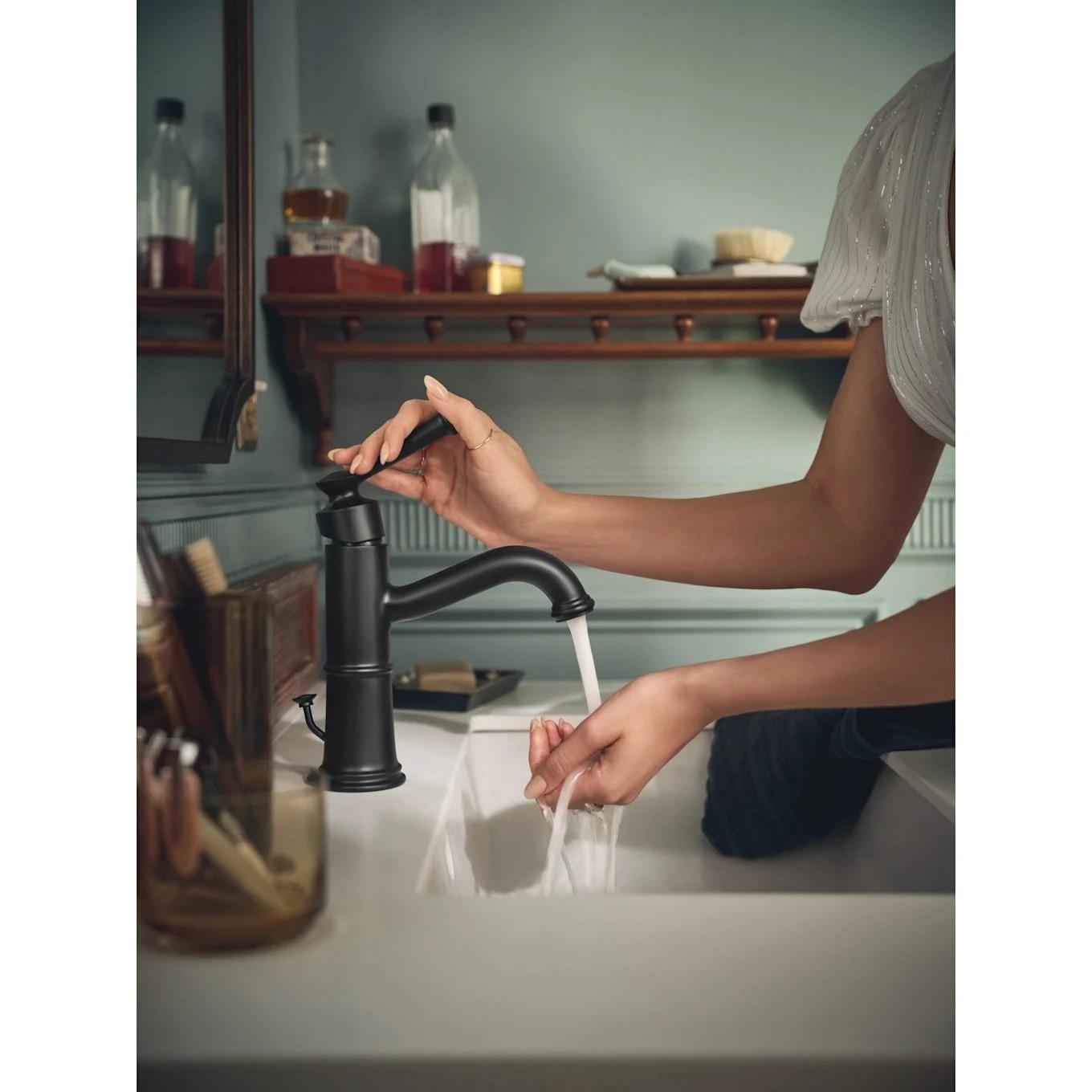 MOEN Belfield 6402NL 1.2 GPM Single-Handle Single Hole Bathroom Faucet in Polished Nickel