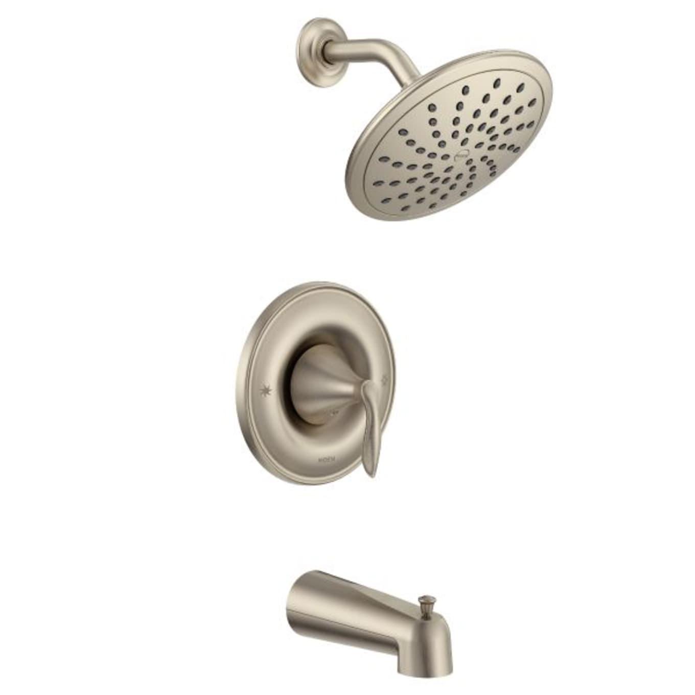 MOEN Eva T2233EPBN Posi-Temp Rain Shower Single-Handle Tub and Shower Faucet Trim Kit in Brushed Nickel (Valve Not Included)