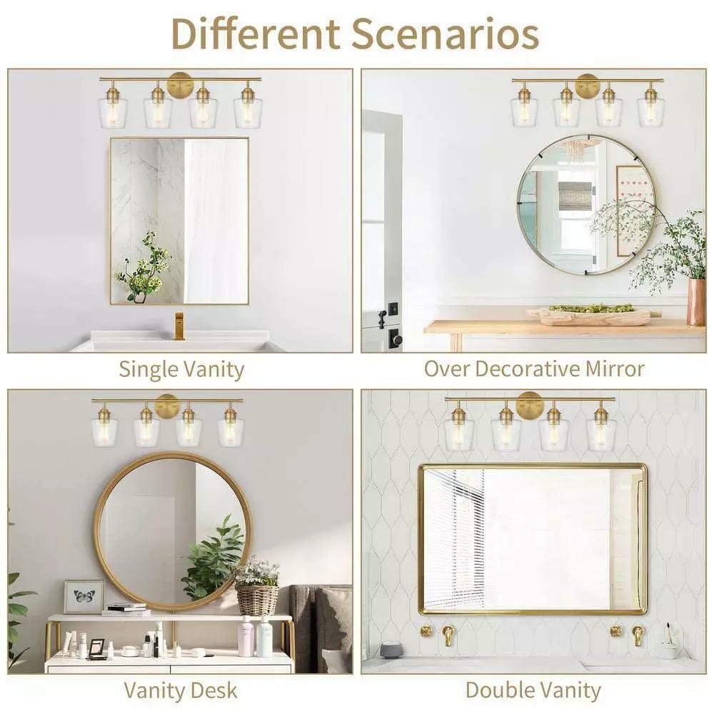 KAWOTI 4-Light Vanity Light for Bathroom Modern Bathroom Light Fixtures with - Like New
