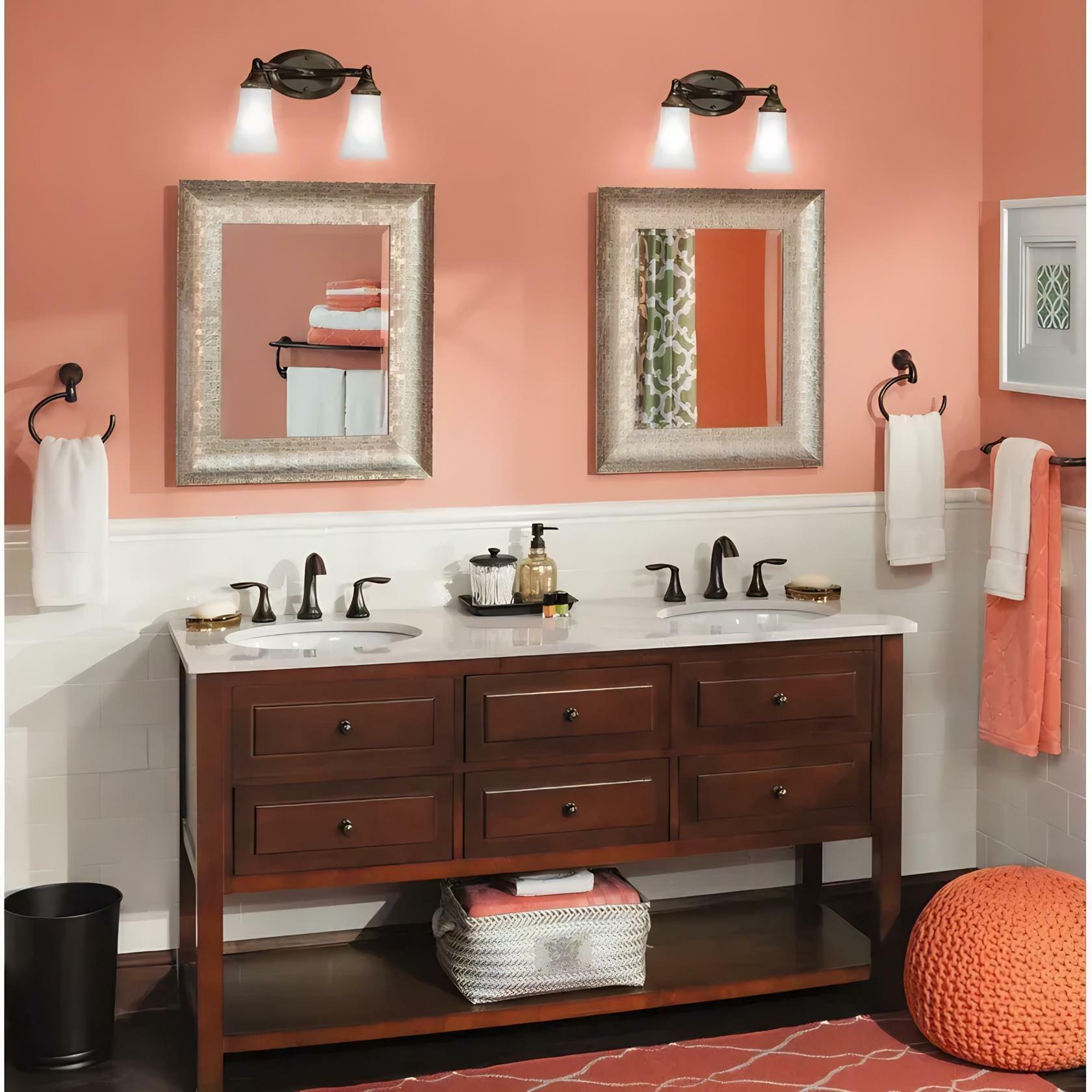 MOEN Eva T6420ORB 8 in. Widespread 2-Handle High-Arc Bathroom Faucet Trim Kit in Oil Rubbed Bronze (Valve Not Included)