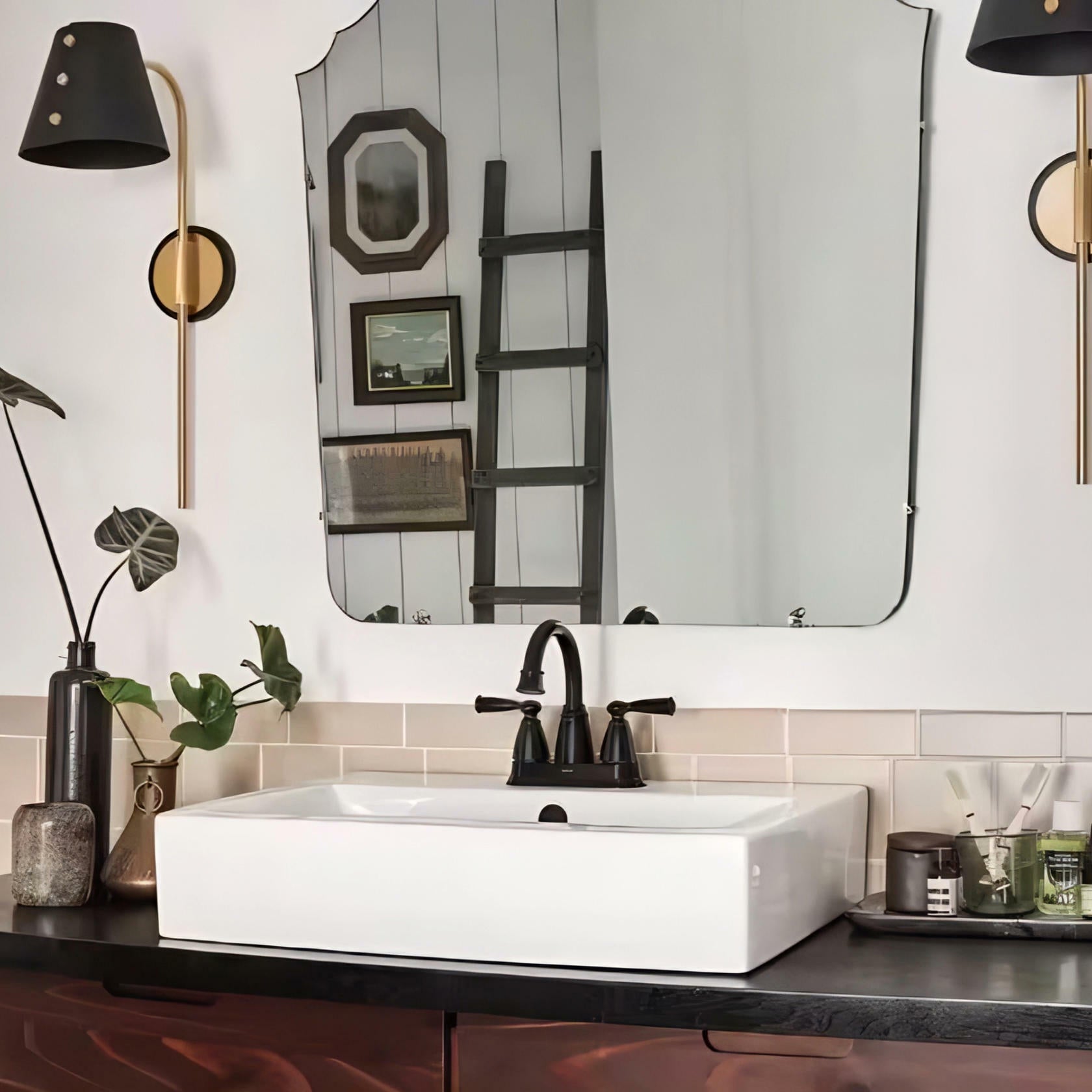 MOEN Banbury 84943BL Centerset Double Handle High-Arc Bathroom Faucet in Matte Black