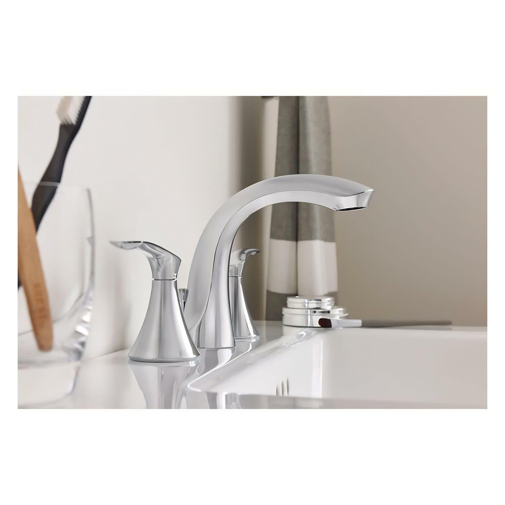 MOEN Darcy WS84551 8 in. Widespread 2-Handle High-Arc Bathroom Faucet in Chrome