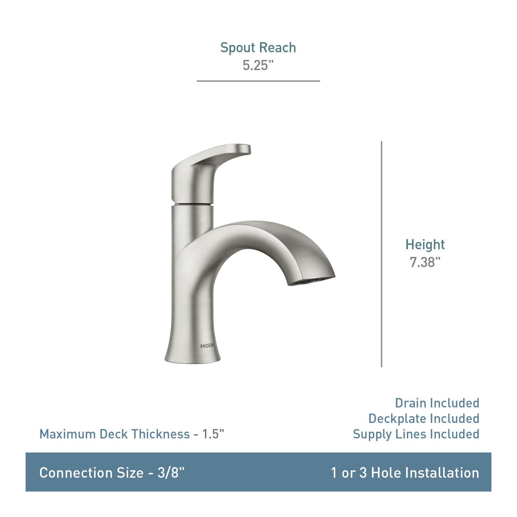 MOEN Karis 84346BL Single Hole Single Handle Bathroom Faucet in Matte Black
