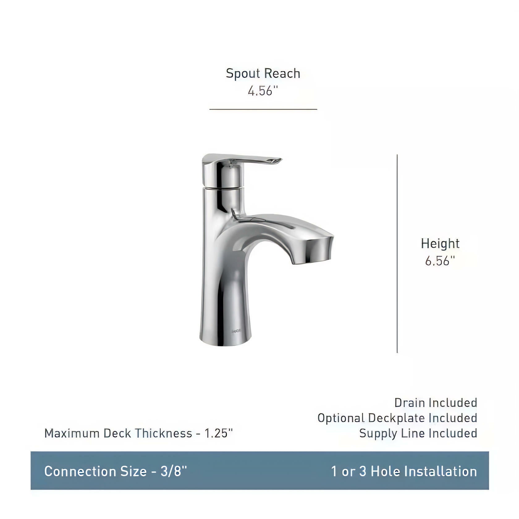 MOEN Findlay 84516SRN Single-Handle Single-Hole Bathroom Faucet in Spot Resist Brushed Nickel