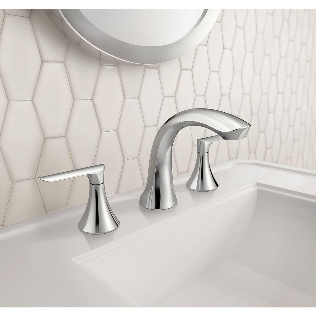 MOEN Findlay 84517 Widespread 2-Handle Bathroom Faucet in Chrome (Valve Included)