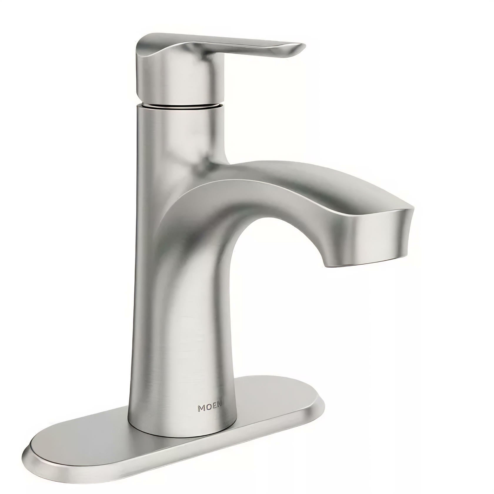 MOEN Findlay 84516SRN Single-Handle Single-Hole Bathroom Faucet in Spot Resist Brushed Nickel