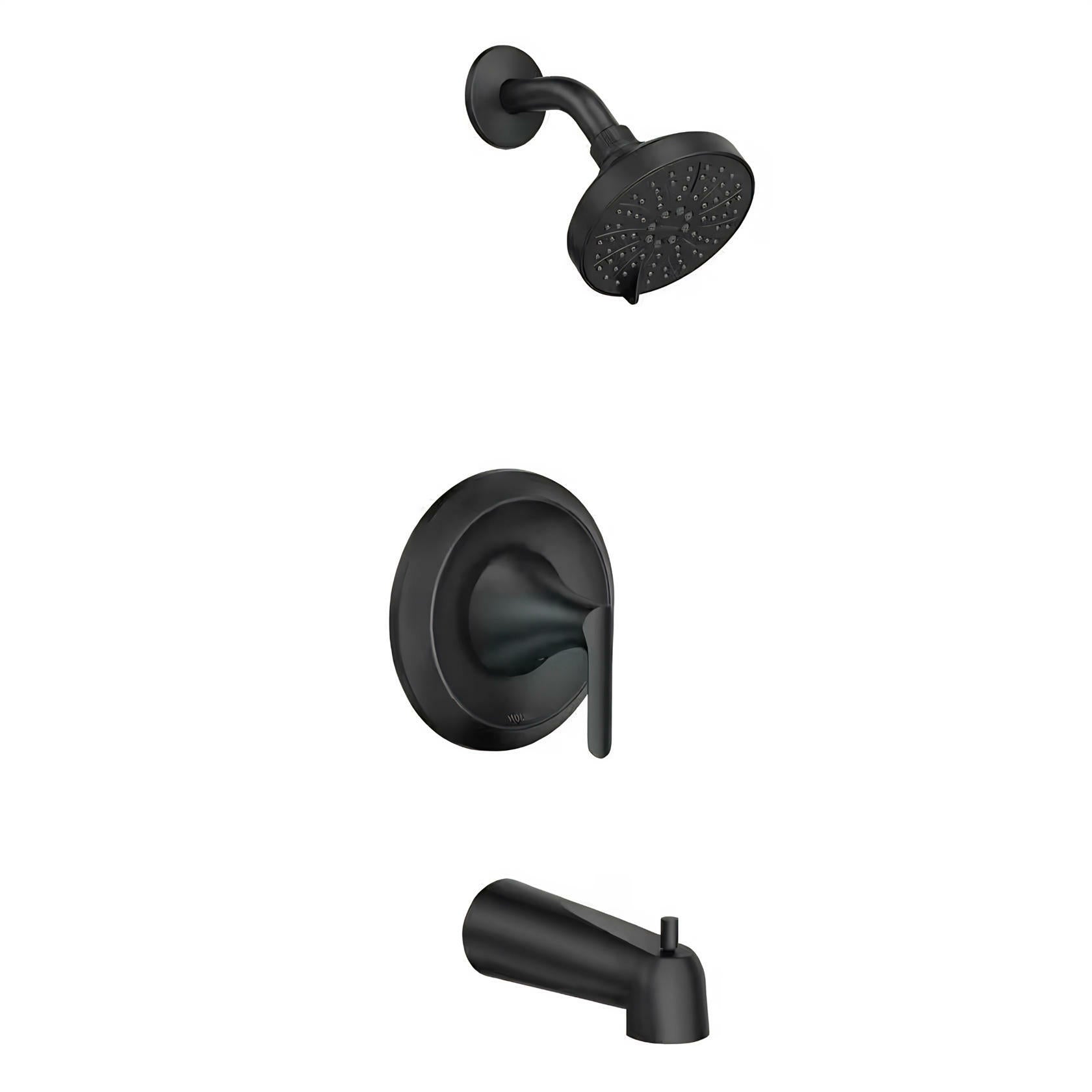 MOEN Findlay 82518BL Single-Handle 6-Spray Tub and Shower Faucet in Matte Black (Valve Included)