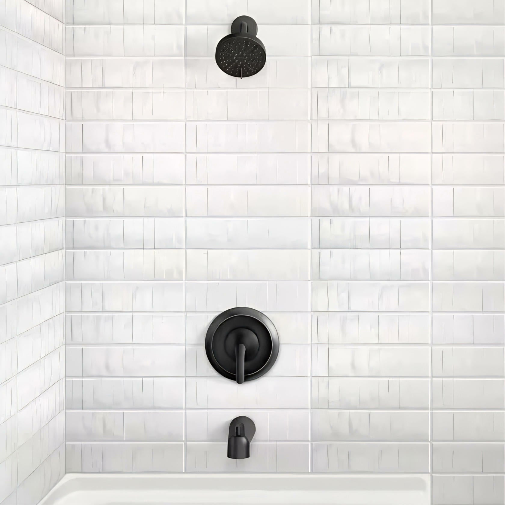 MOEN Findlay 82518BL Single-Handle 6-Spray Tub and Shower Faucet in Matte Black (Valve Included)