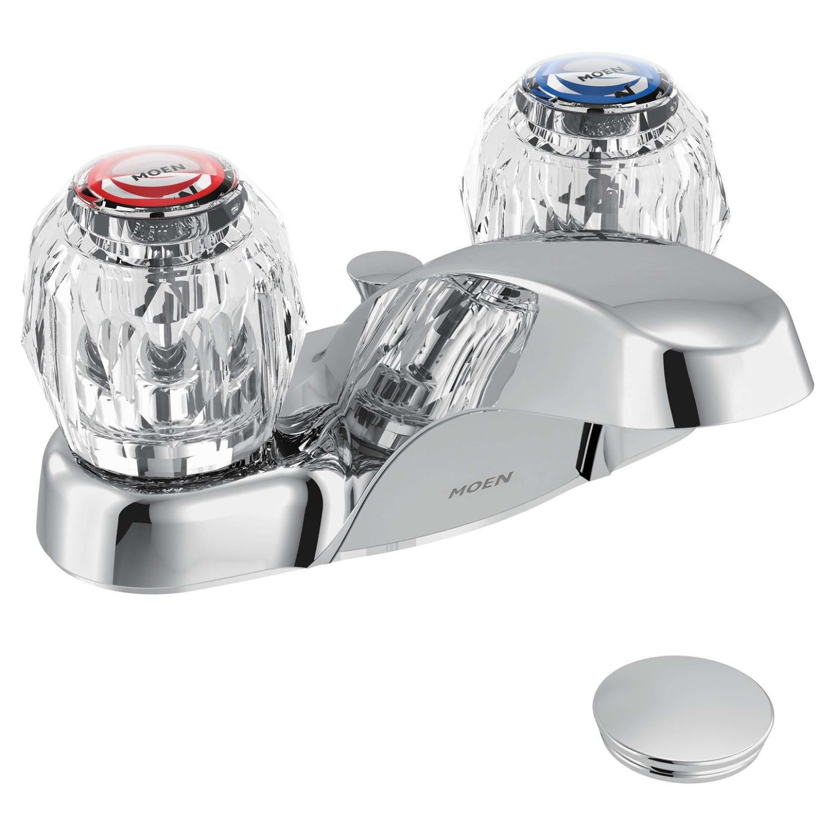 MOEN Chateau 64920 Centerset 2-Handle Bathroom Faucet with Pop-Up Assembly in Chrome