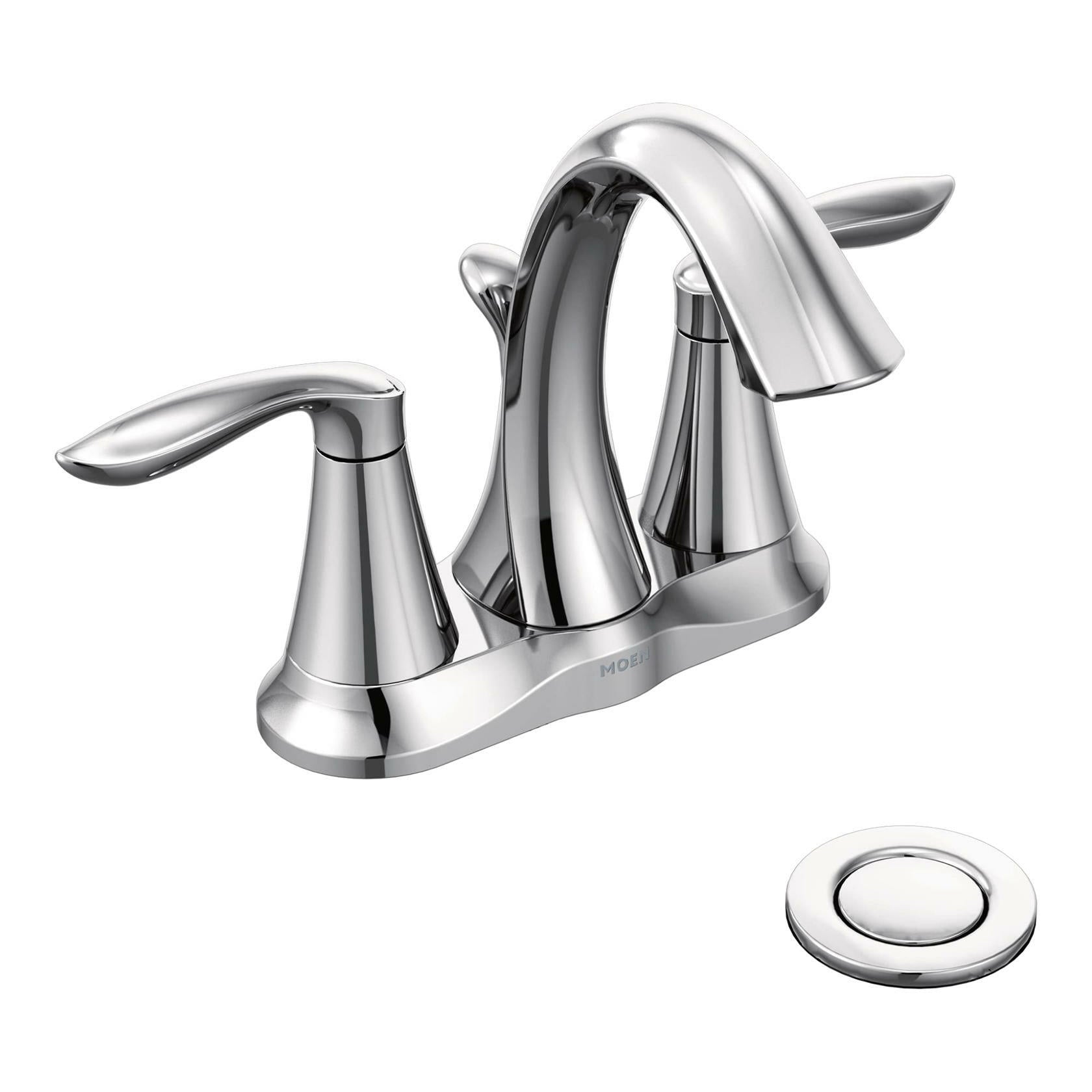 MOEN Eva 6410 Centerset 2-Handle High-Arc Bathroom Faucet in Chrome