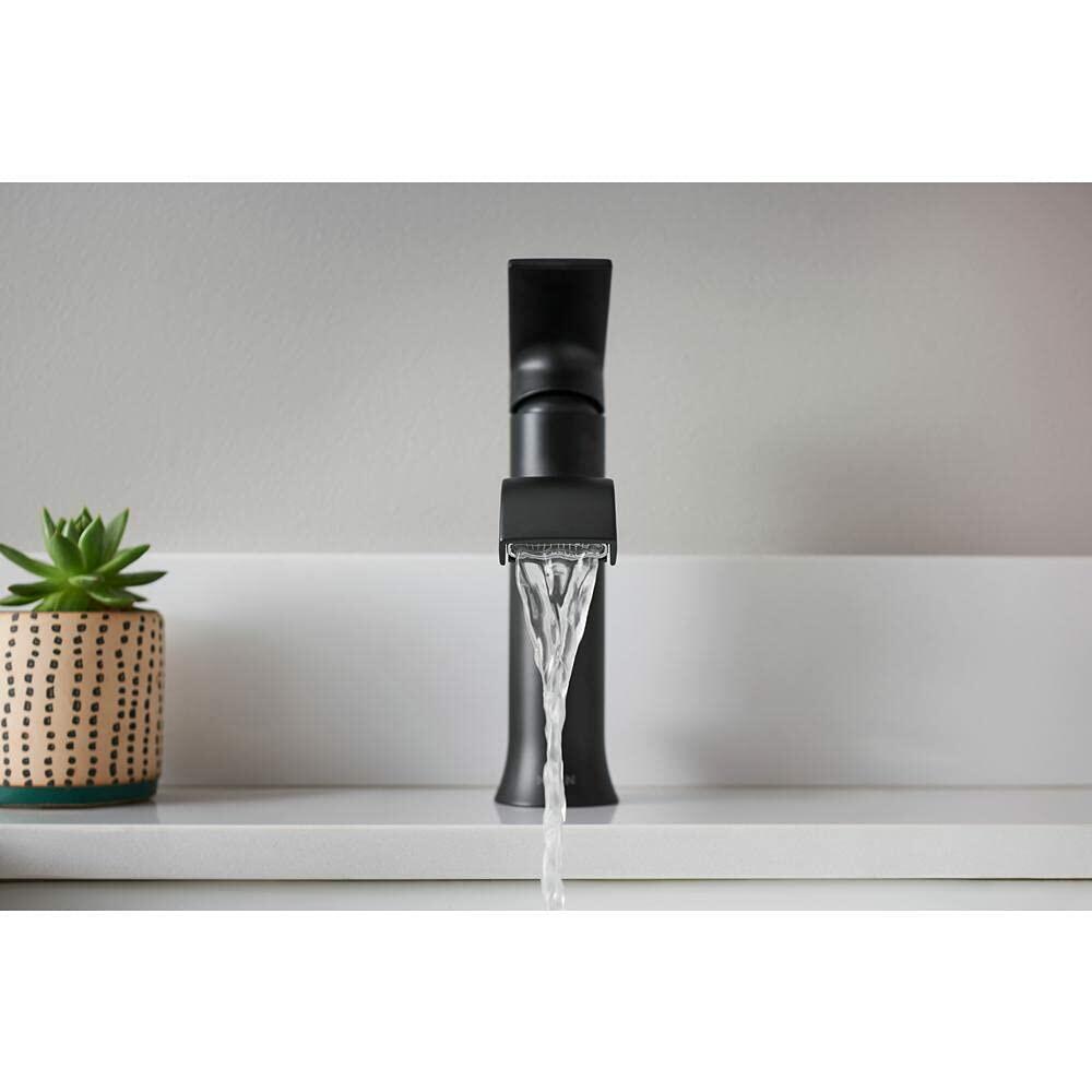 MOEN Genta 84760BL Single Handle Single Hole Bathroom Faucet in Matte Black