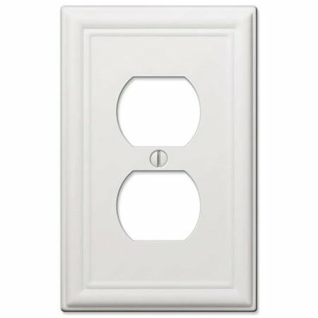 Hampton Bay Ascher White 1 Gang Duplex Steel Wall Plate