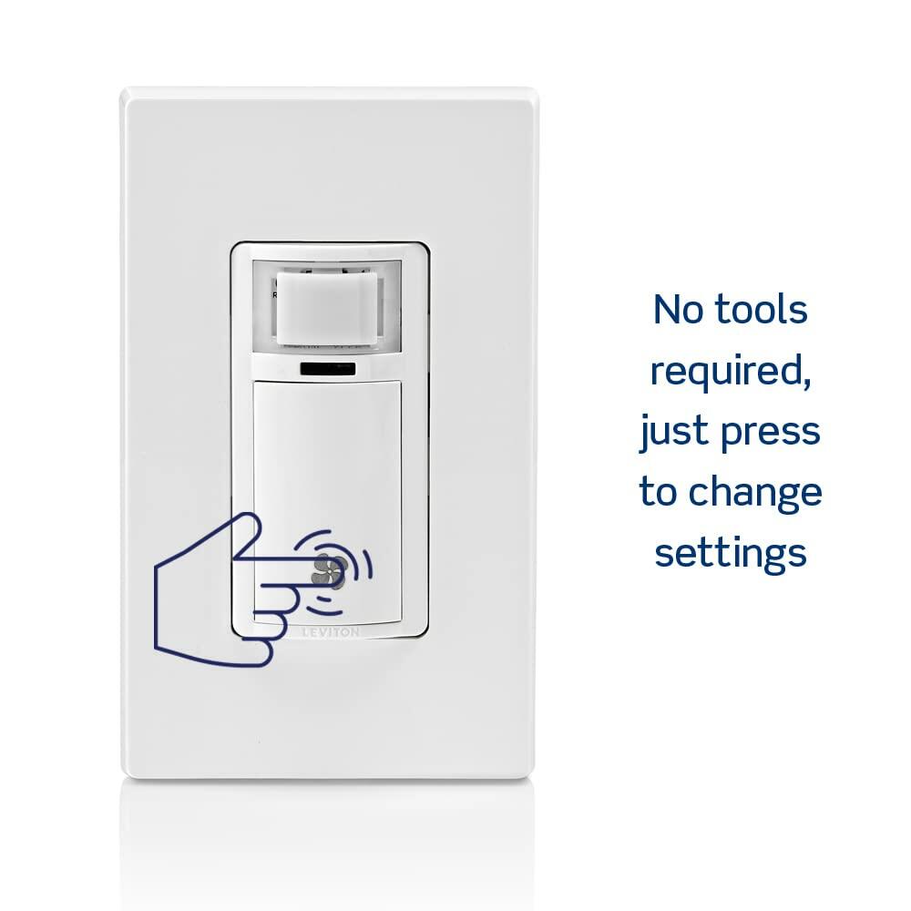 Leviton Decora in-Wall Humidity Sensor and Fan Control Switch, 1/4 HP, Residential Grade, Single Pole, Light Almond, DHS05-1LT