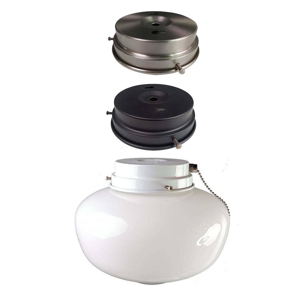 Hampton Bay 1-Light Multi-Finish Ceiling Fan Globe LED Light Kit WHITE/BN/ORB - Like New