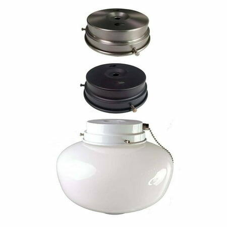 Hampton Bay 1-Light Multi-Finish Ceiling Fan Globe LED Light Kit WHITE/BN/ORB - Like New
