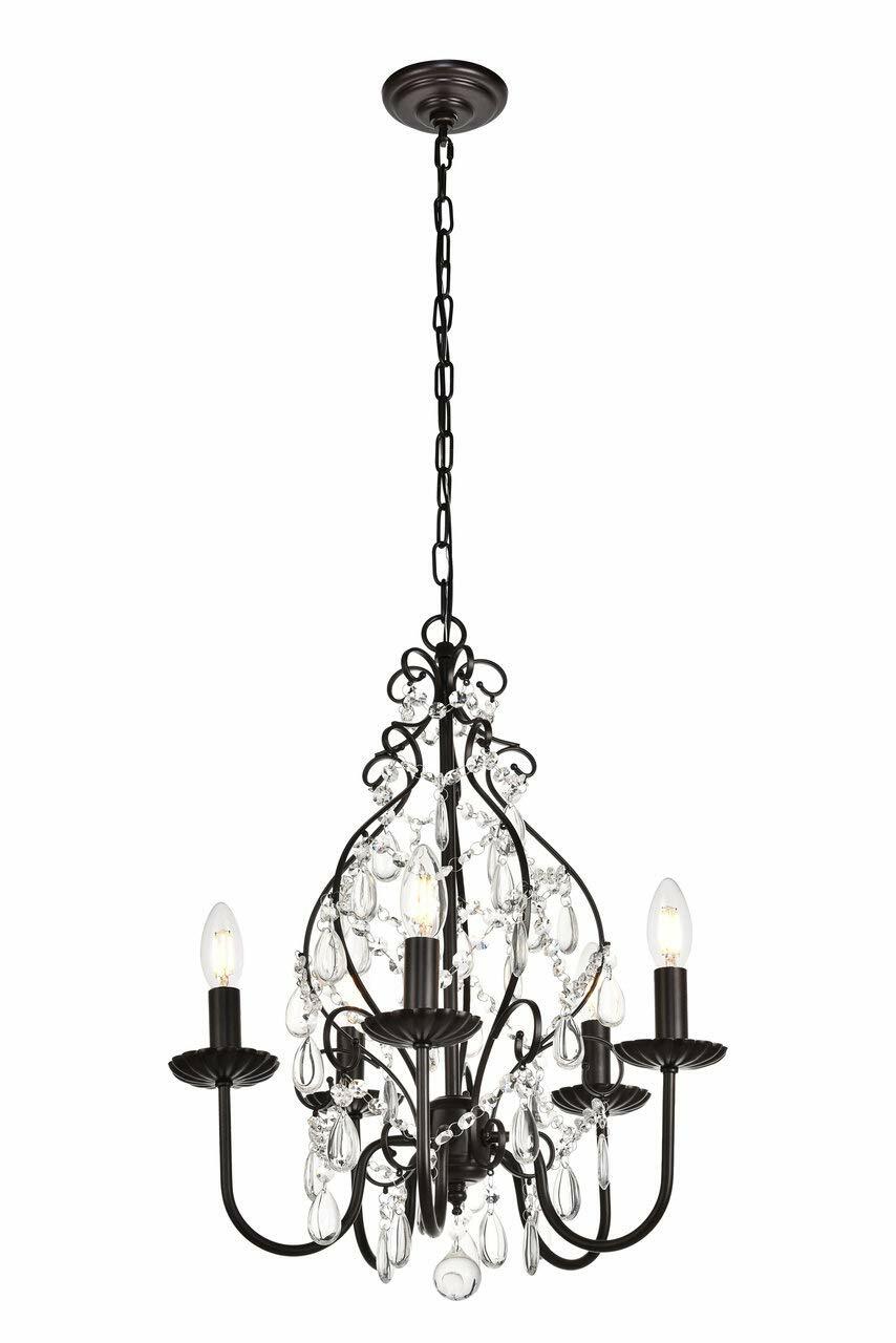 Elegant Lighting Living District Blaise 5-Light Transitional Metal Pendant in Oil Rubbed Bronze - Like New