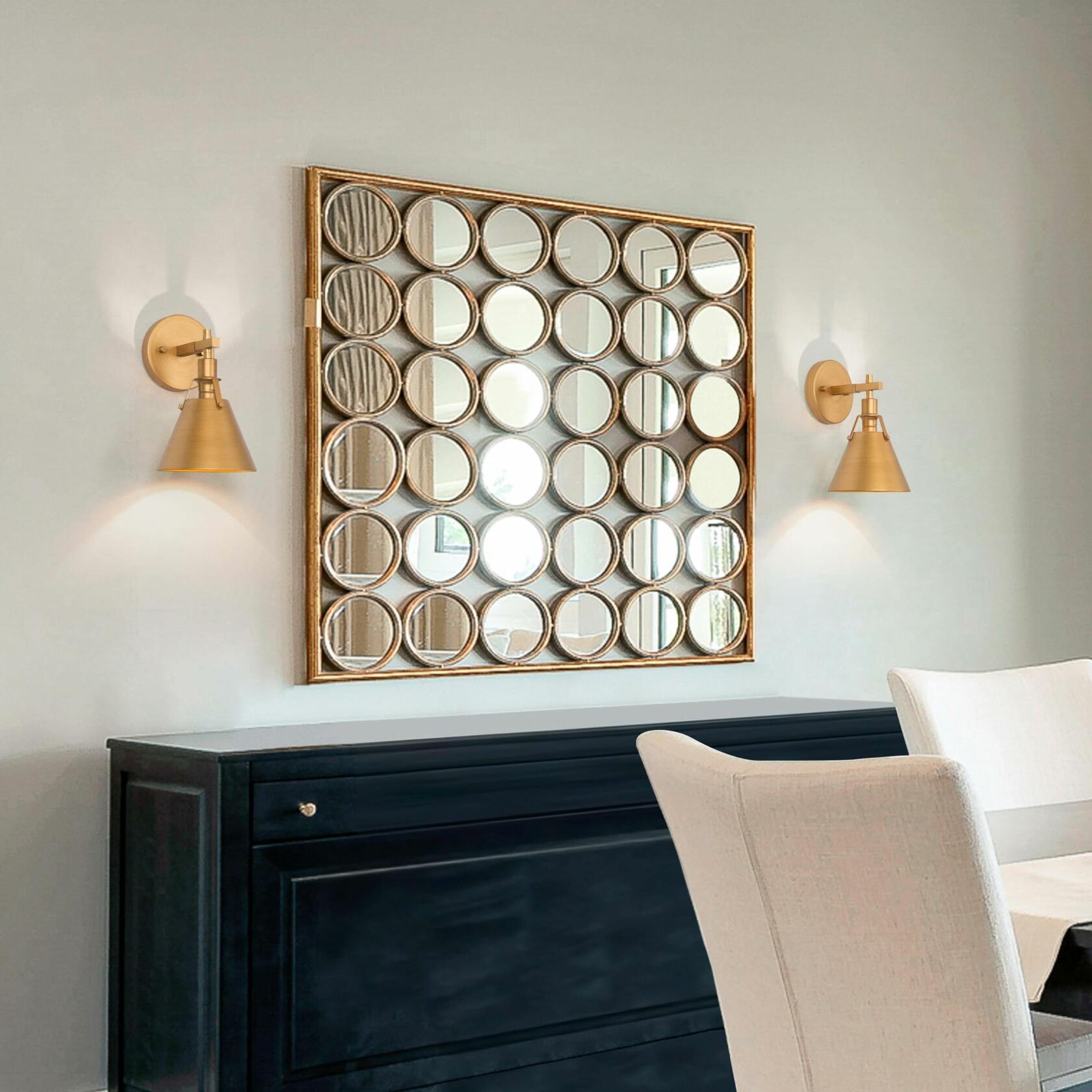 Gold Wall Sconce, Antique Farmhouse Sconces Wall Lighting, Modern Brass Wall Sconces for Bathroom, Bedrooms, Living Room, Kitchen - Like New