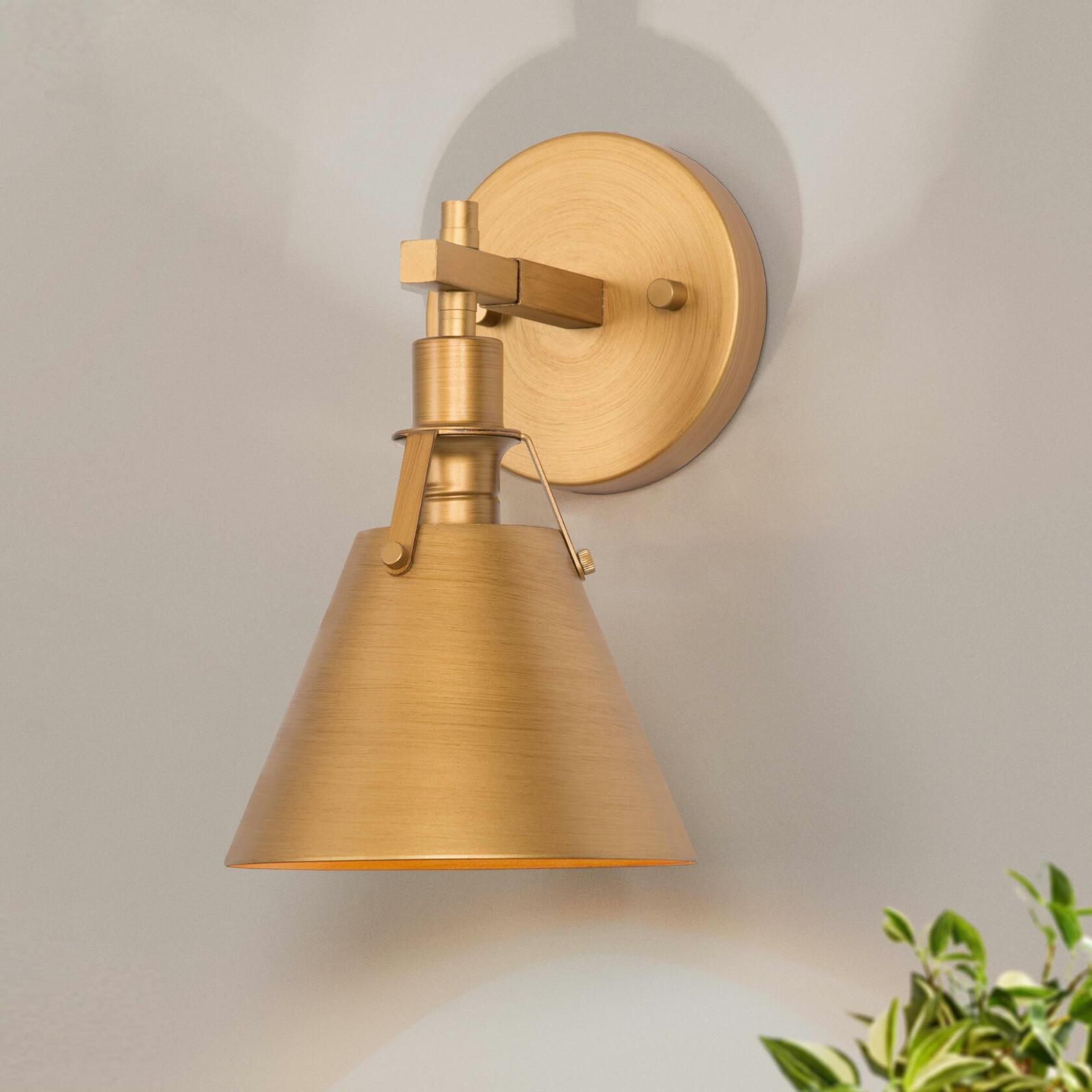 Gold Wall Sconce, Antique Farmhouse Sconces Wall Lighting, Modern Brass Wall Sconces for Bathroom, Bedrooms, Living Room, Kitchen - Like New