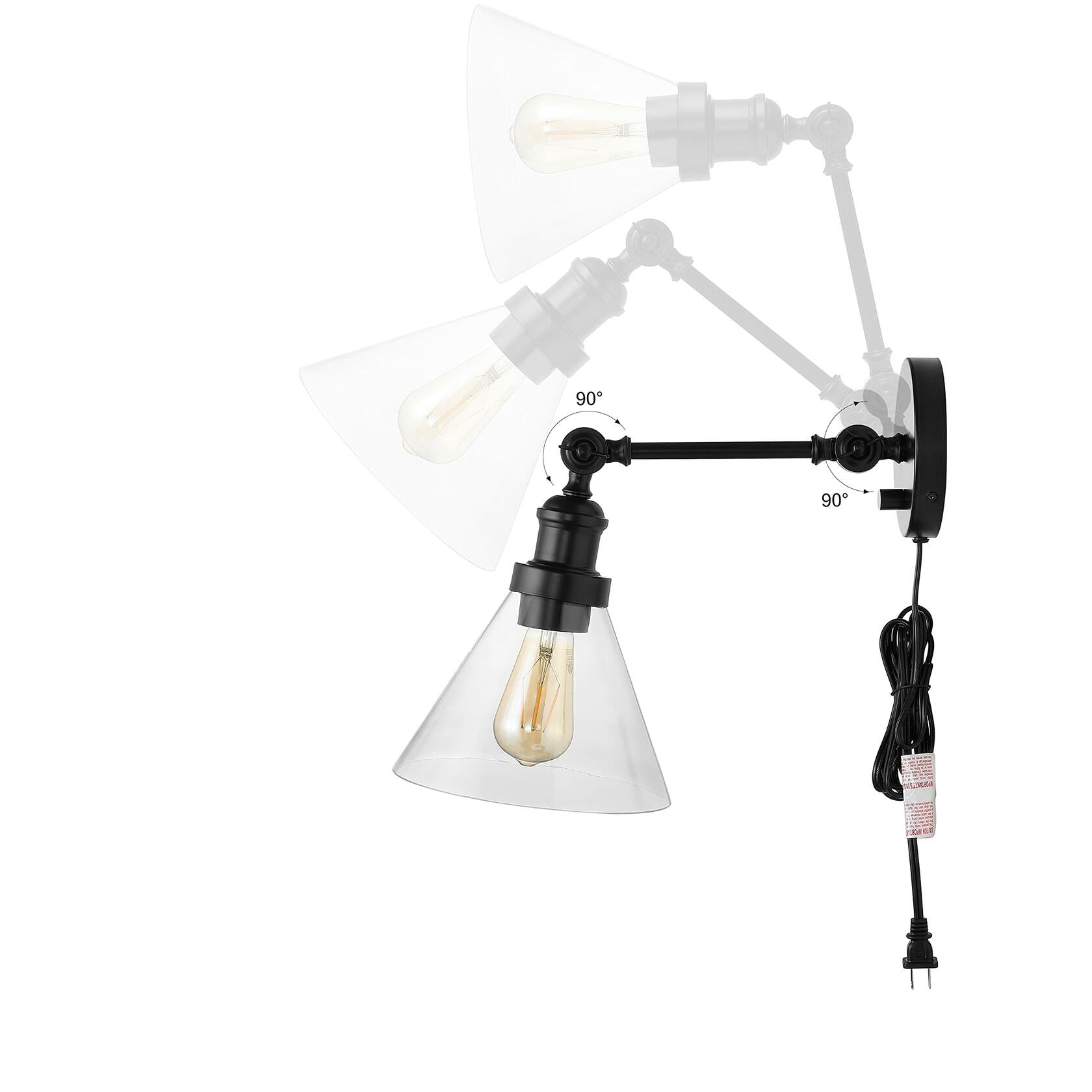 JONATHAN Y JYL7575A Cowie 8" Classic Industrial Iron/Glass Adjustable LED Contemporary Wall Sconce 2700K 4W Bulb for Entryway Lobby Kitchen Bathroom Bedroom Living Room, 1 Light, Oil Rubbed Bronze - Like New