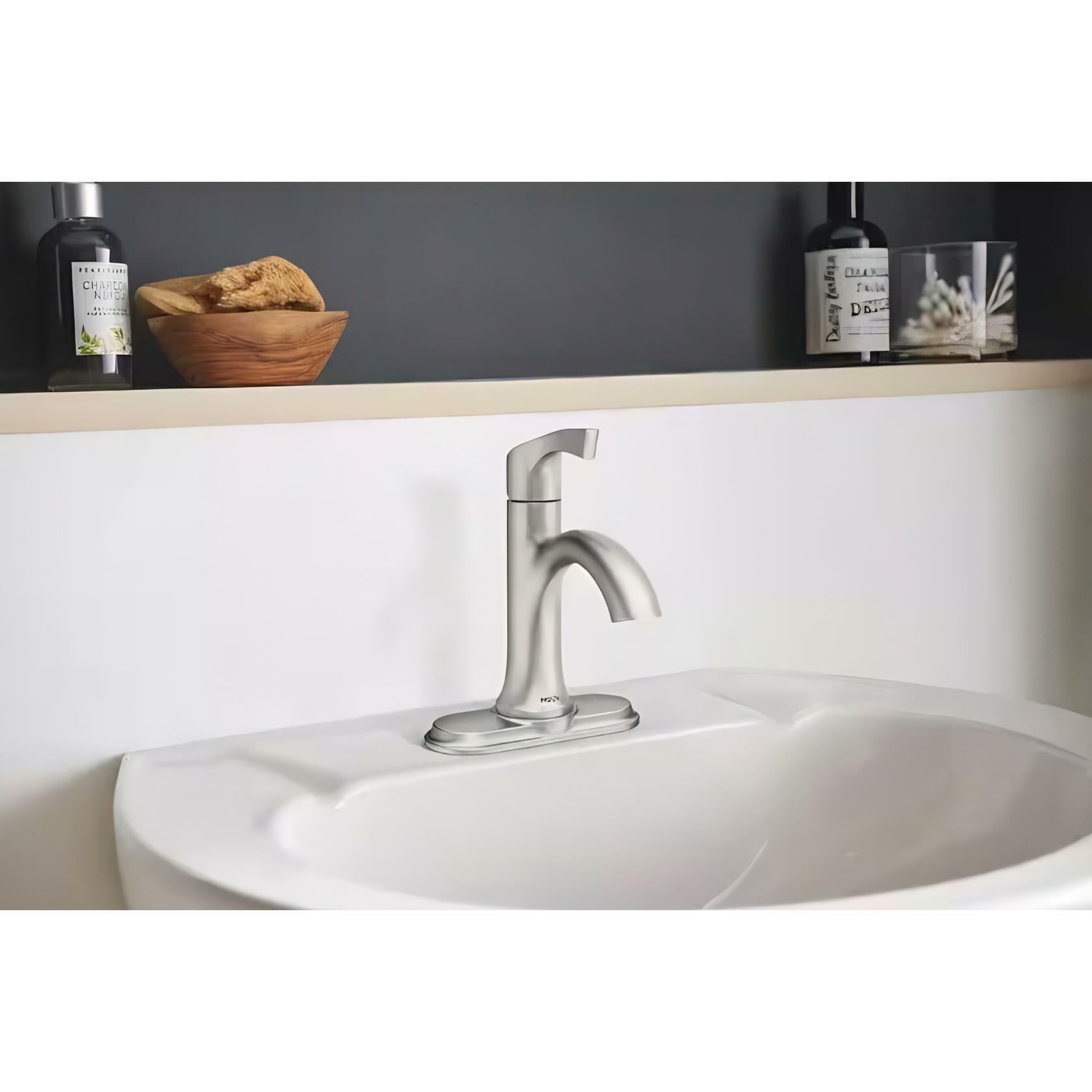 MOEN Korek 84466SRN Single-Handle Bathroom Sink Faucet in Brushed Nickel