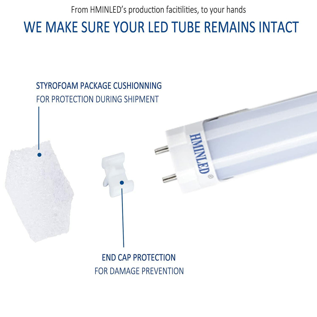 HMINLED T8 LED Tube, 3000K 4 ft Frosted Bulbs, 48’’ Ballast Bypass Dual-Ended Power Tubes, 22W T12 Warm White Fluorescent Replacement Lights, Type B Linear Bulb 2400 Lumens, 25 Pack - Like New