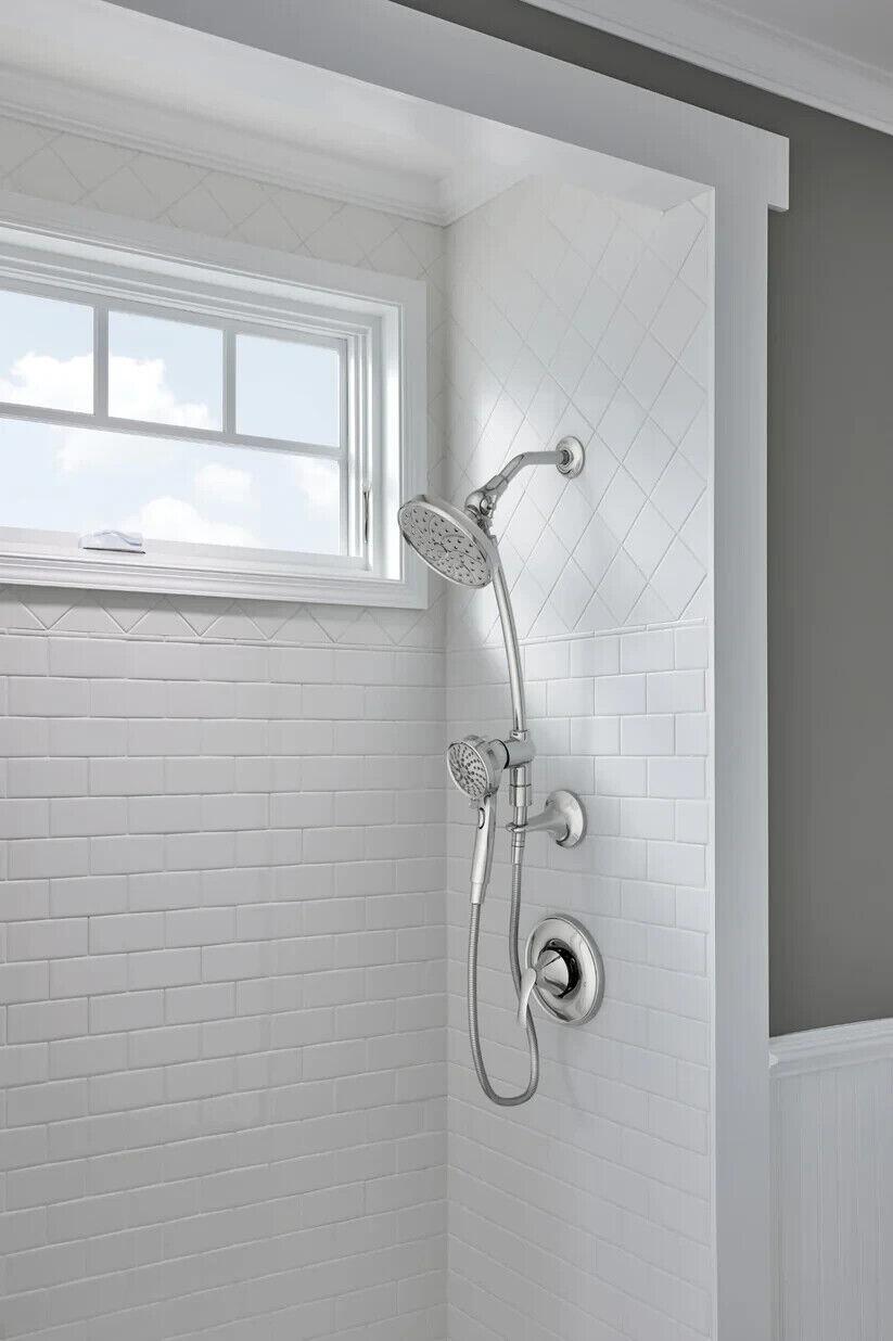 MOEN Attract 28586 Magnetix 6-Spray 6.75 in. Dual Wall Mount Fixed and Handheld Shower Heads 1.75 GPM with Slidebar in Chrome