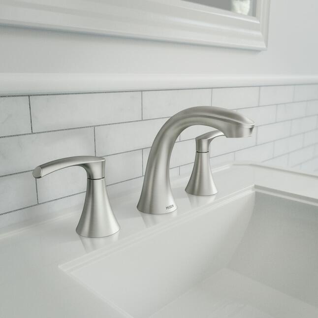 MOEM Graeden 84138SRN Two Handle Widespread Bathroom Sink Faucet in Spot Resist Brushed Nickel