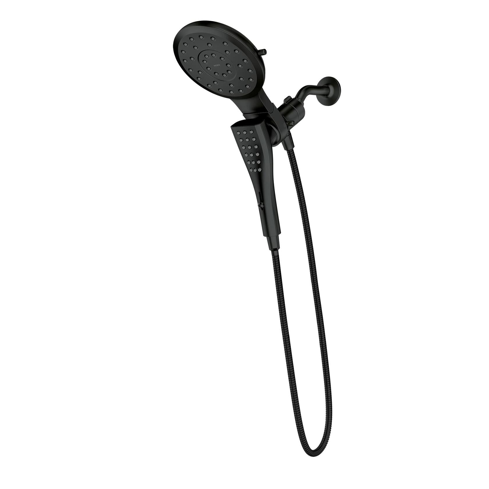 MOEN Verso 220C3BL 8-Spray Patterns with 1.75 GPM 7 in. Wall Mount Dual Handheld Shower Heads with Infiniti Dial in Matte Black