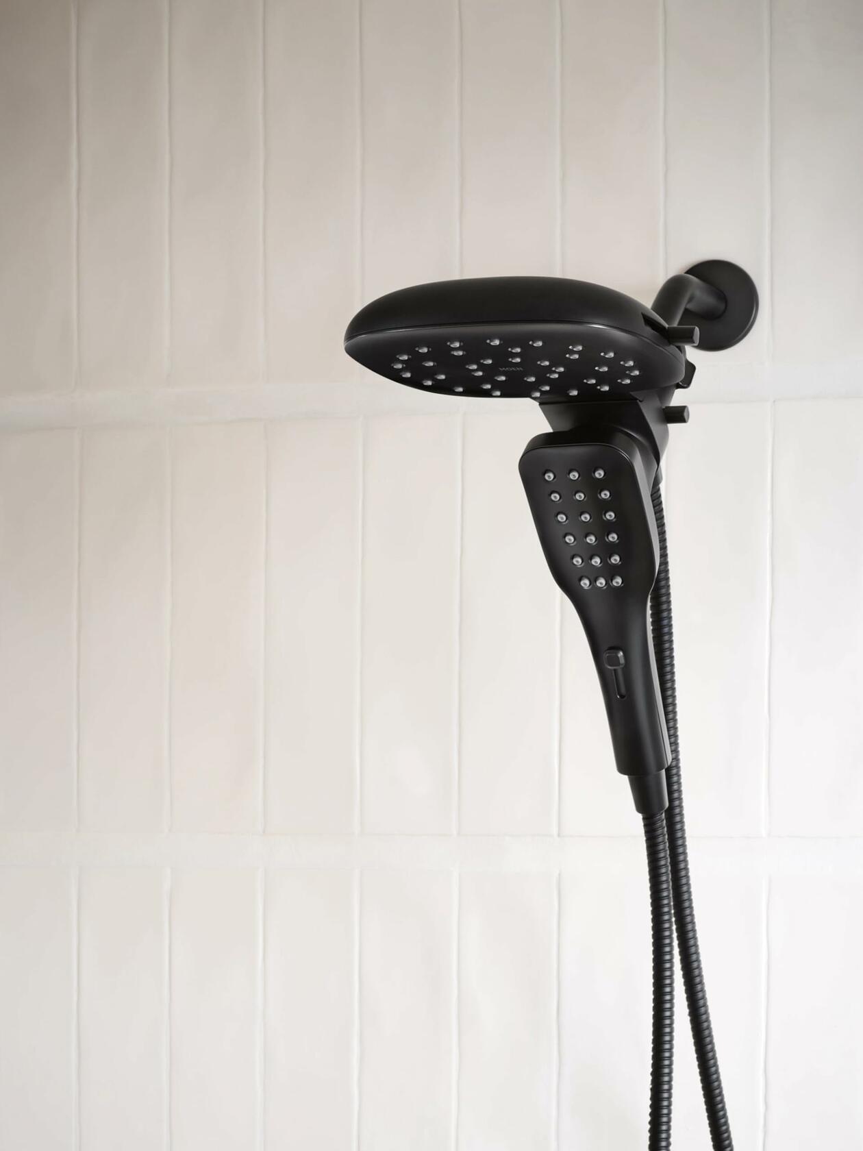 MOEN Verso 220C5EPBL Eco-Performance Infiniti Dial Square Rain Shower Head with Detachable Hand Shower Head in Matte Black