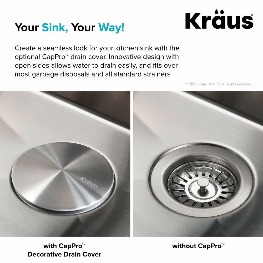 KRAUS CapPro Removable Decorative Drain Cover