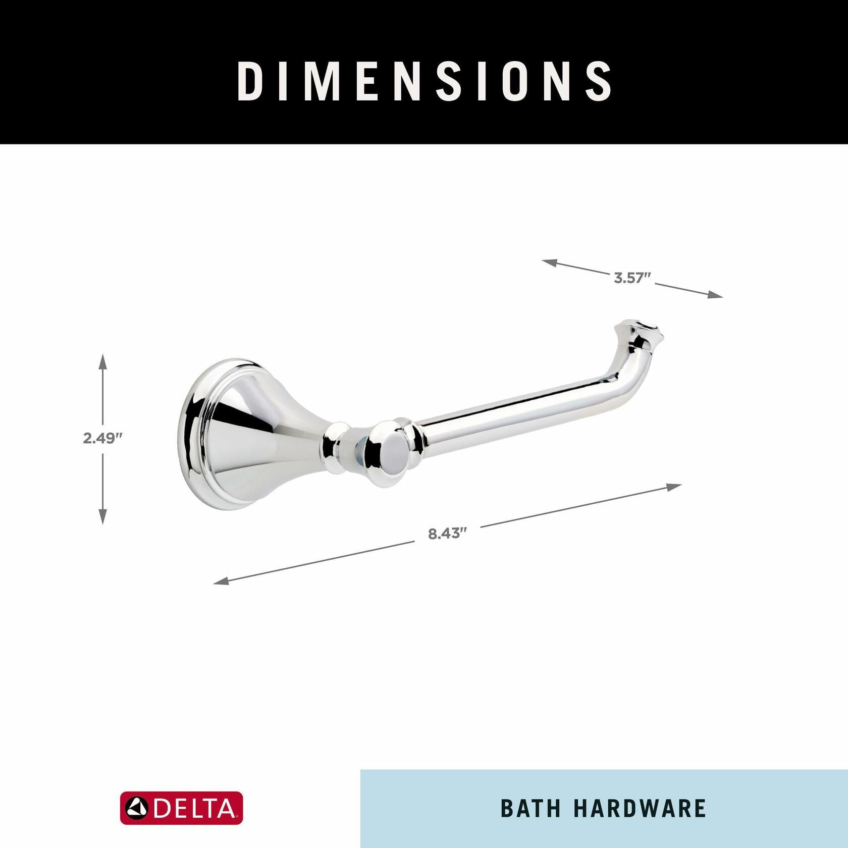 Delta Faucet 79750 Cassidy Toilet Paper Holder, 3.63 x 8.38 x 3.63 Inches, Chrome - Like New