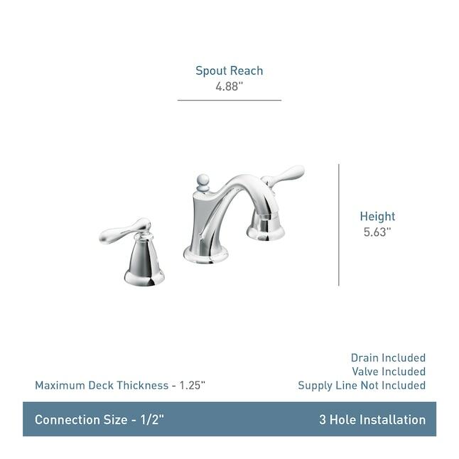 MOEN Caldwell WS84440SRN Two-Handle High Arc Bathroom Faucet in Spot Resist Brushed Nickel